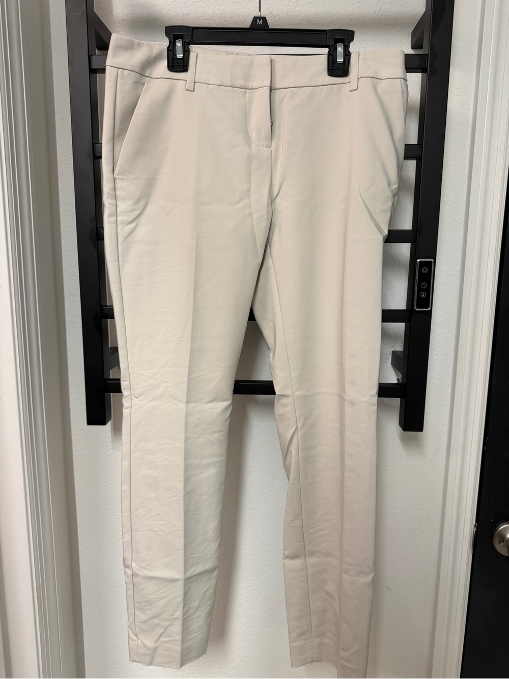 Express Slim Straight Cream Dress Pants